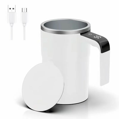 380ML Electric Coffee Self Mixing Mug IP67 Waterproof Coffee Stirring Mug USB Charging Digital Display Automatic Magnetic Cup