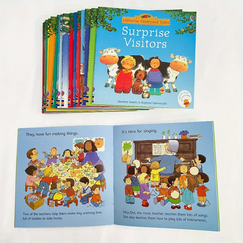 20 Books Set Farm Story Books - Classic English Story Collection for Preschool Kindergarten Reading Skills Social Emotional 