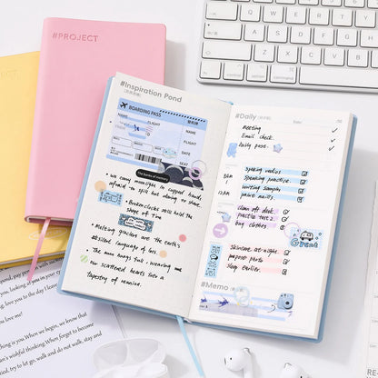 Journal GO 100sheets Pocket Weekly Planner Monthly Yearly Plan Notebook Soft Cover Life Recording Journal Scrapbooking Note Book