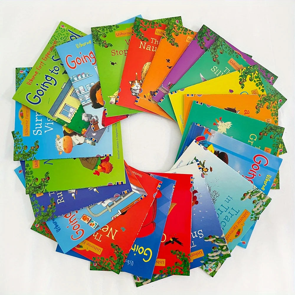 20 Books Set Farm Story Books - Classic English Story Collection for Preschool Kindergarten Reading Skills Social Emotional 